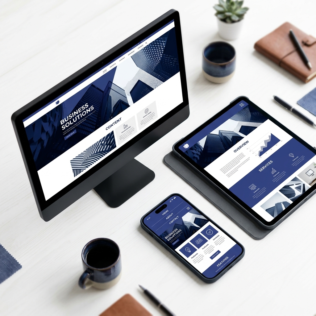 Web design across multiple devices — desktop, tablet and mobile